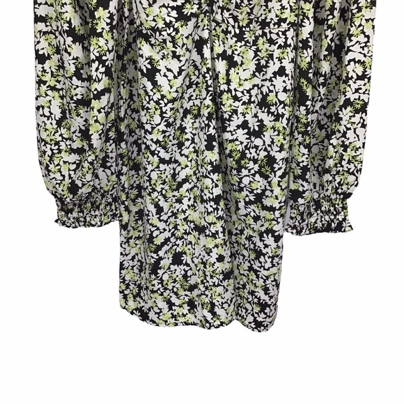 Vero Moda Chaddie Multi Floral Boho Long Sleeve Ruched Minidress Dress Womens XL - Picture 5 of 8